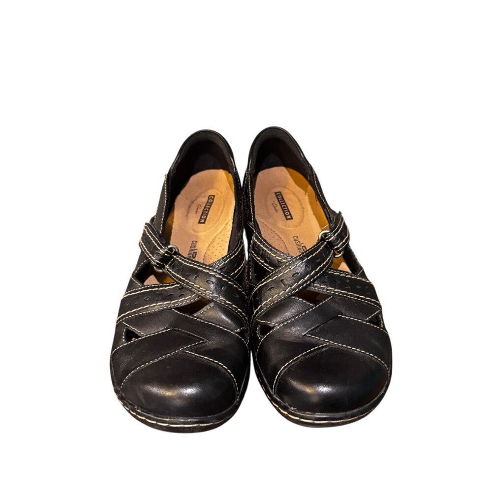 Clarks Soft Cushion Collection Black Flat Shoe Si… - image 3